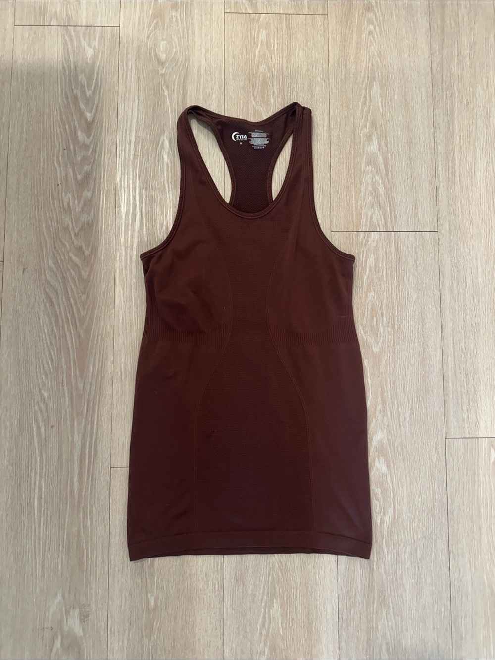Zyia Activeware Brown Seamless Racerback Tank Small